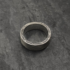 Threaded Ring in Oxidized Silver