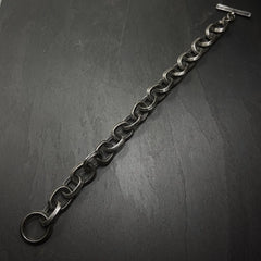 Ridge Link Chain Bracelet in Silver