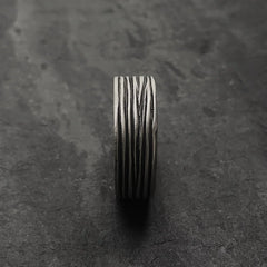 Threaded Ring in Oxidized Silver