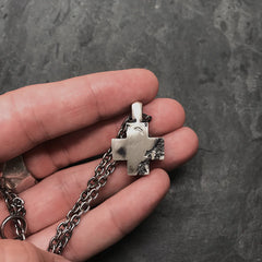 Silver Cross Logo Pendant