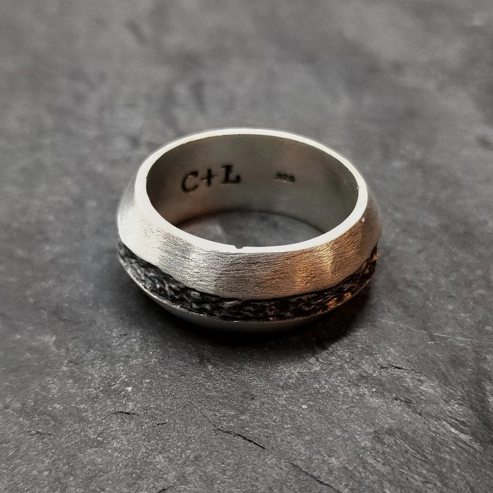 Division Ring in Oxidized Silver