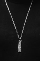 Weathered Silver Bar with Silver Chain