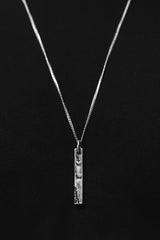 Stripped Bar Pendant in Silver