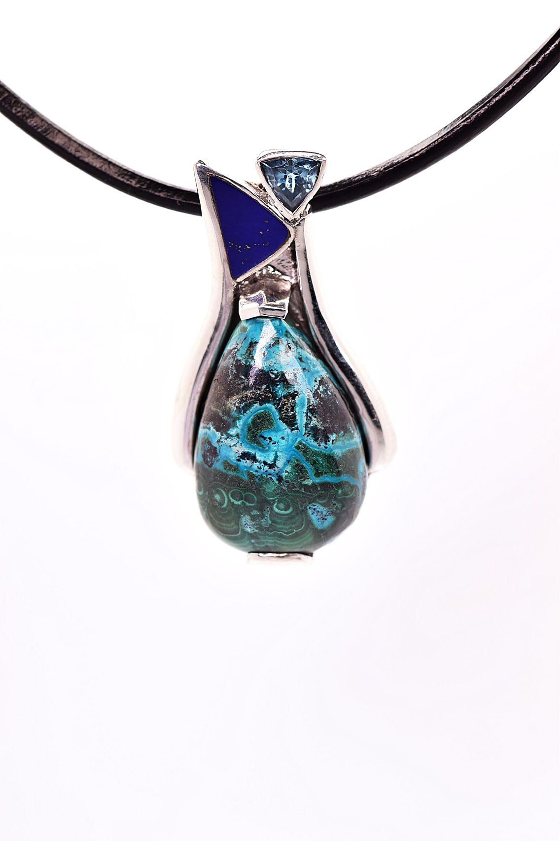 Sky Horse Originals Chrysocolla and Lapis Pendant