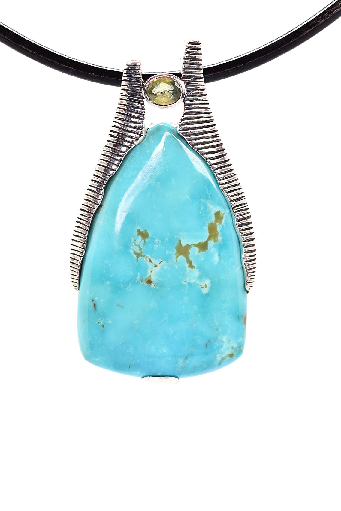 Sky Horse Originals Turquoise and Peridot Pendant