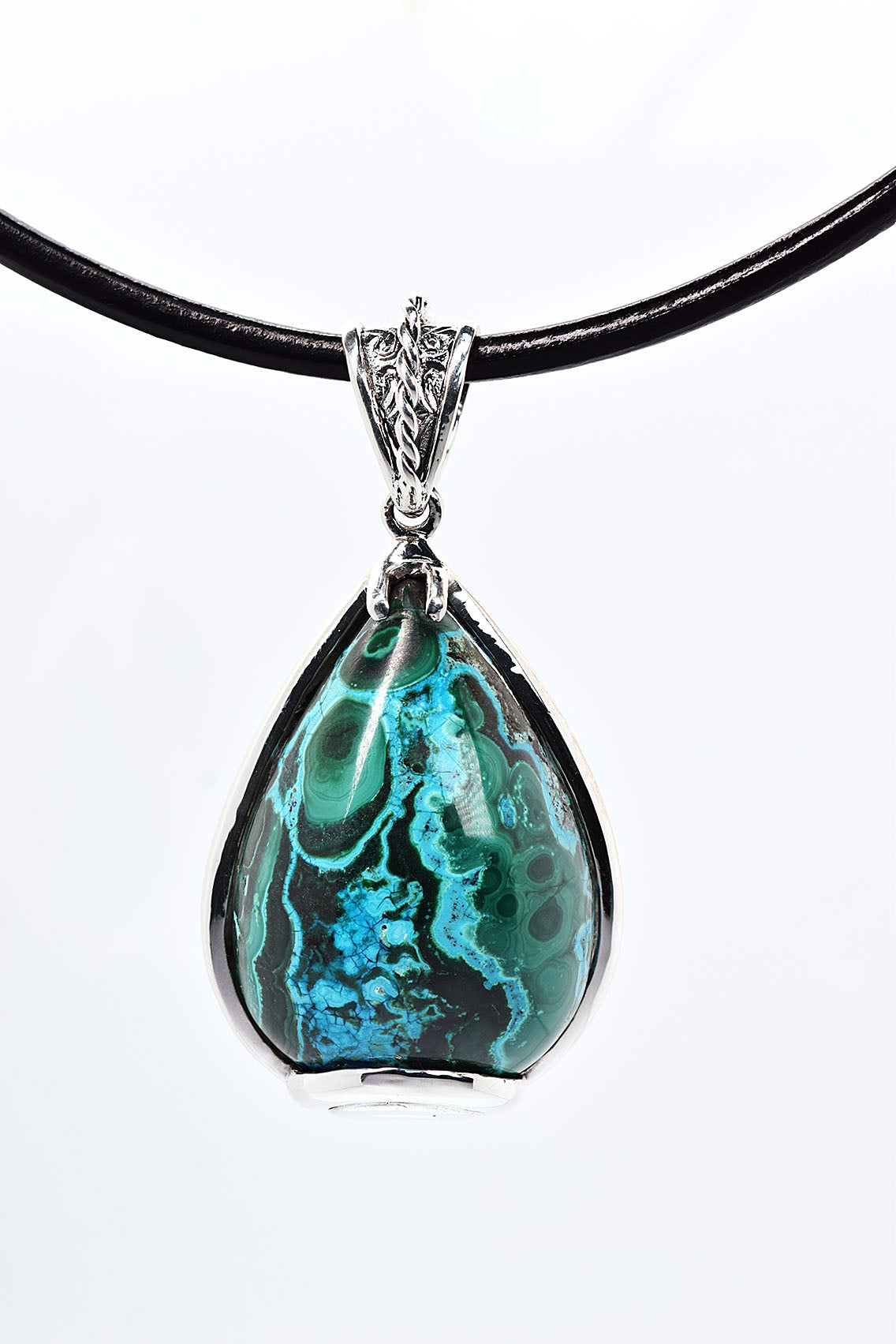 Sky Horse Originals Malachite & Azurite Teardrop Pendant