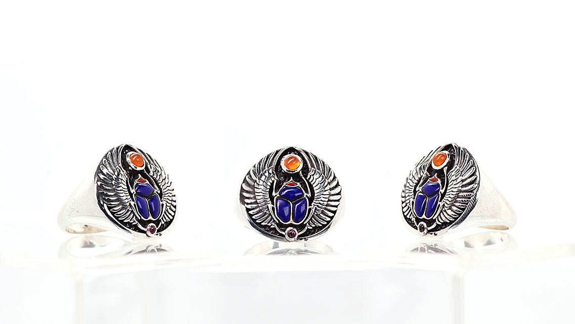 Winged Scarab Ring Collection