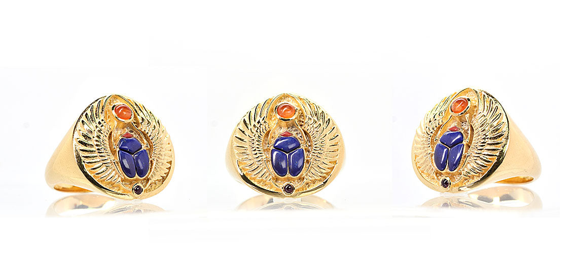 Winged Scarab Ring Collection